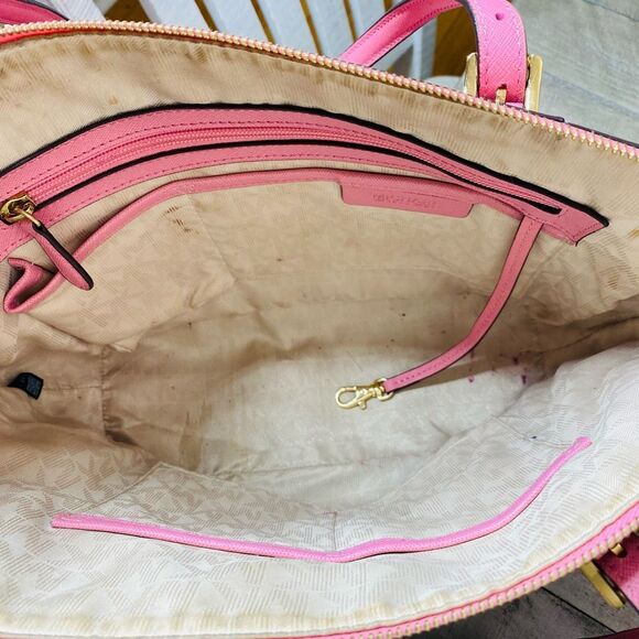 Michael Kors Charlotte Large Top Zip Tote Tea Rose - Picture 10 of 13